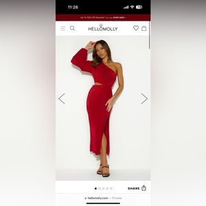 Hello Molly Honey Lover Midi Dress Red - Medium NEVER WORN. TAG STILL ON
